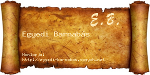Egyedi Barnabás névjegykártya